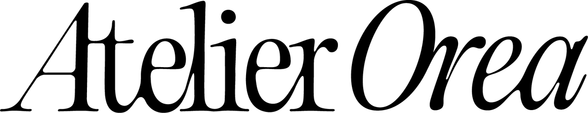 Atelier Orea logo in black text on a transparent background