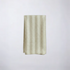 Folded ecru beige striped napkin on a light gray background